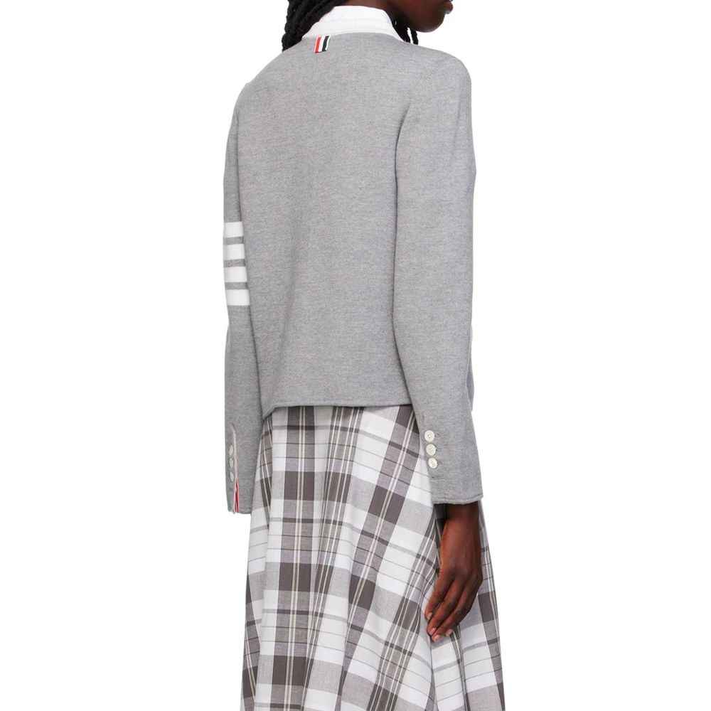Thom Browne Gray Wool Cardigan