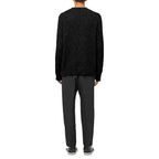 Jil Sander Black Alpaca Leather Sweater
