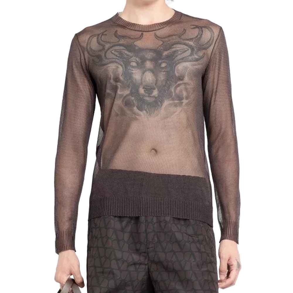 Valentino Brown Silk Sweatshirt