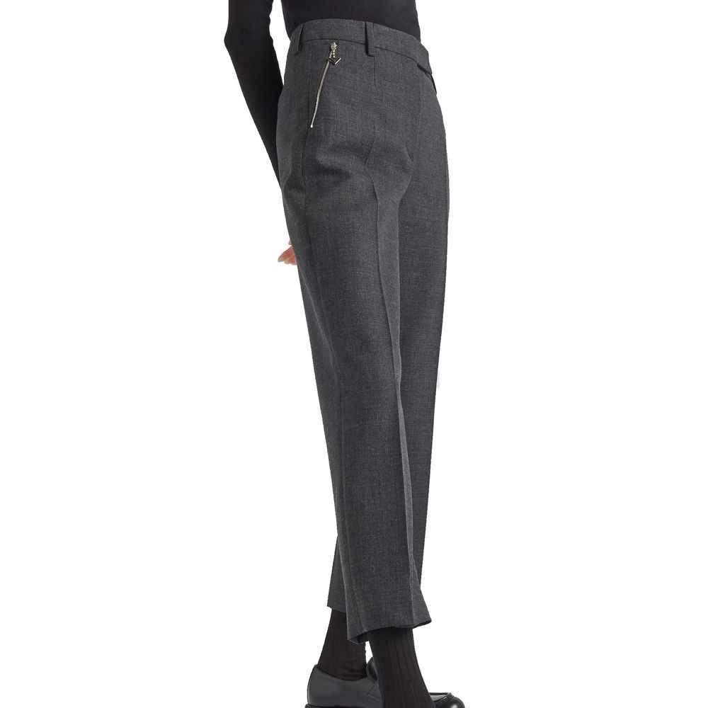 Prada Gray Virgin Wool Pants