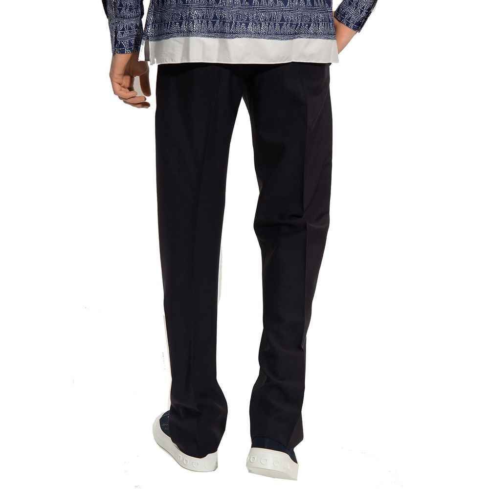 Salvatore Ferragamo Blue Cotton Casual Pants