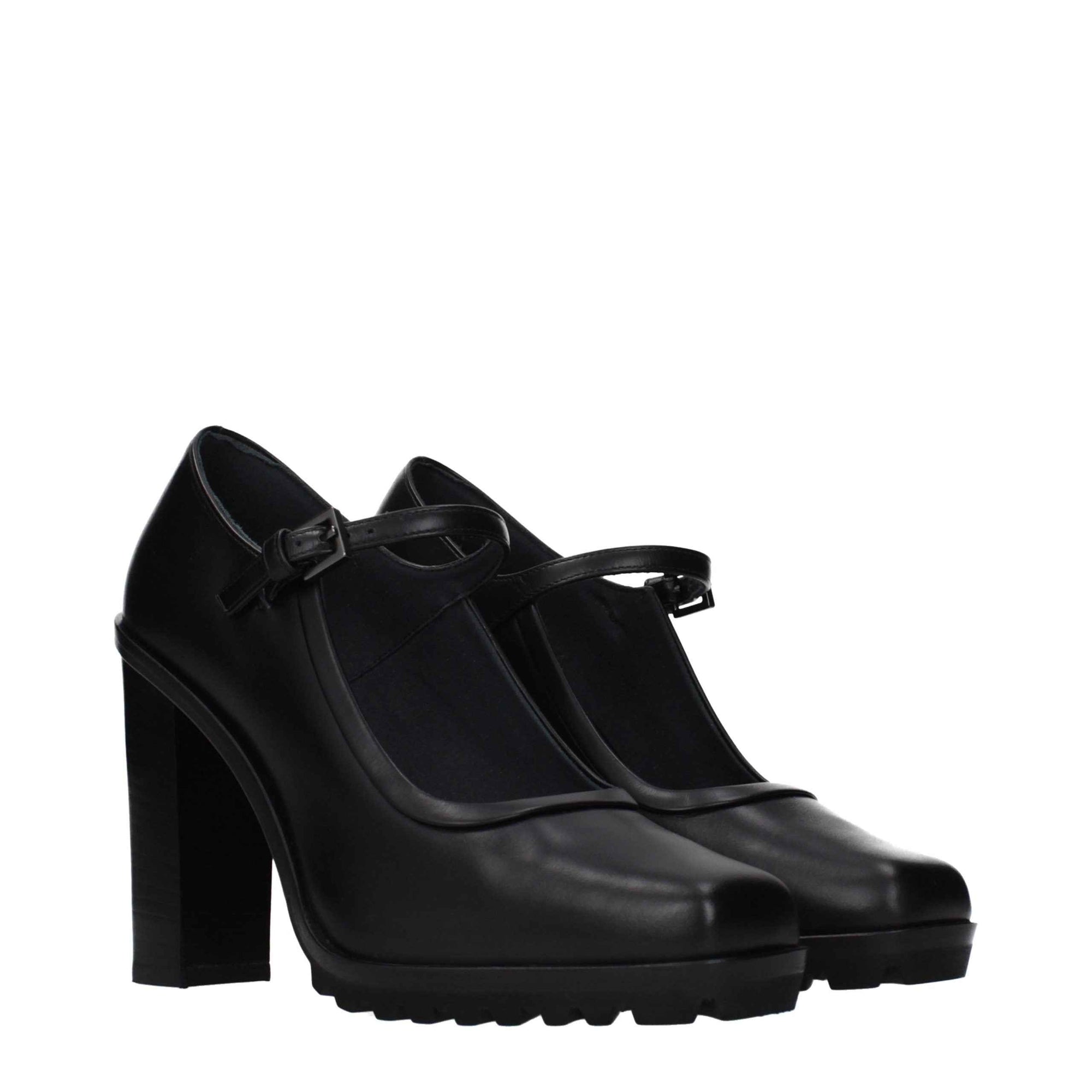 Max Mara Black Leather High Heel Pumps