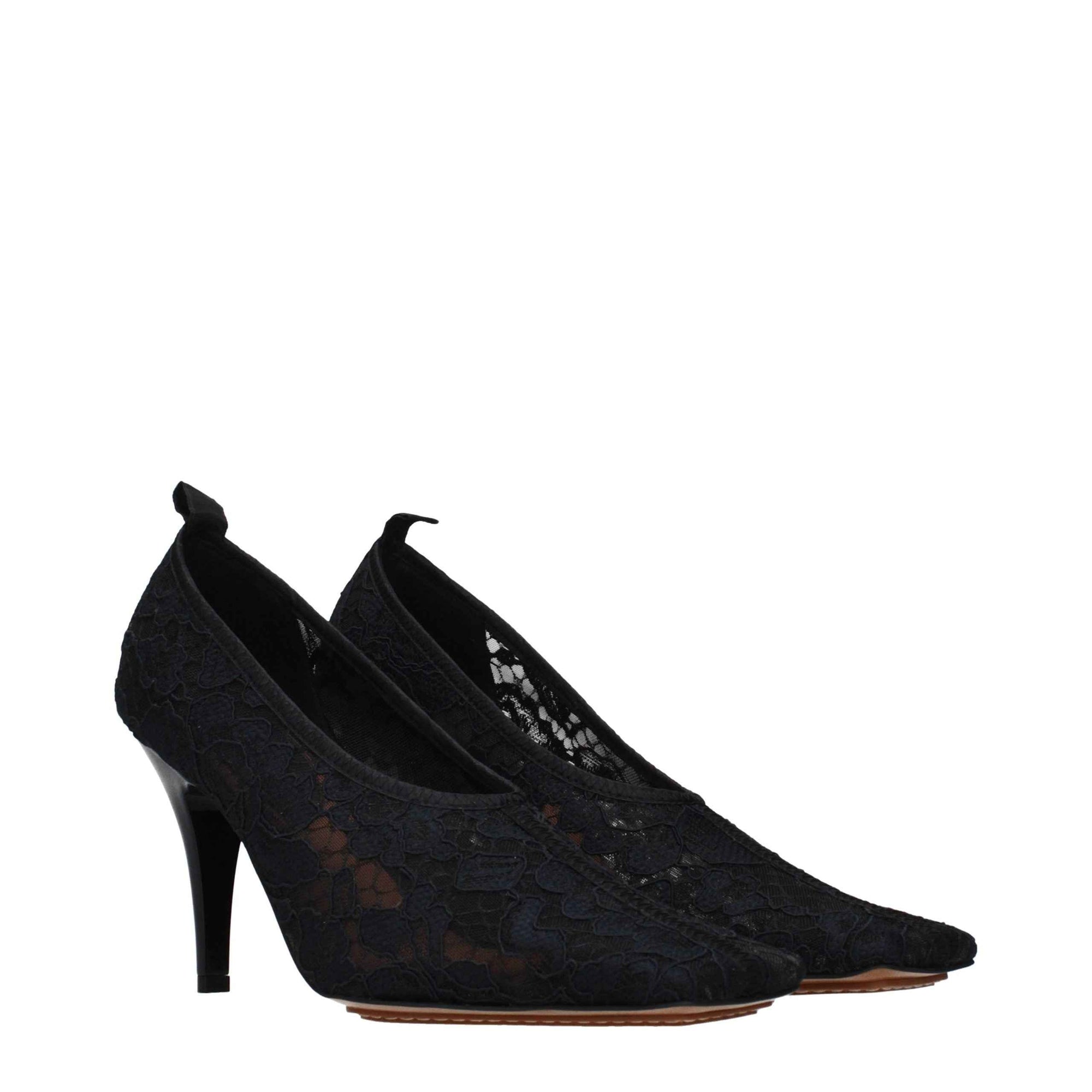 Stella McCartney Black Fabric High Heel Pumps