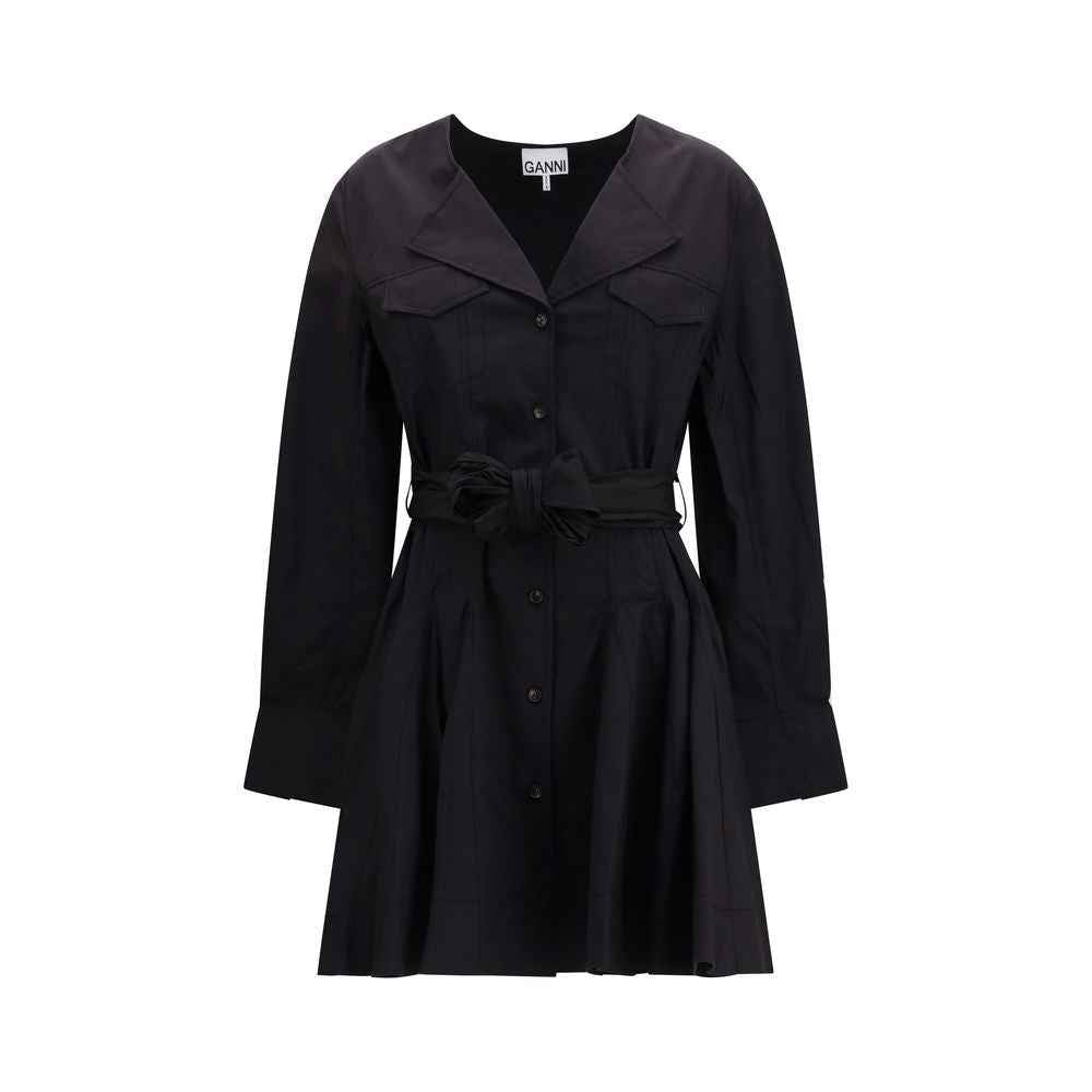 Ganni Black Cotton Casual Dress