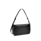 PINKO Black Calf Leather Bos Taurus Shoulder Bag