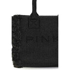 PINKO Black Raffia Shoulder Bag
