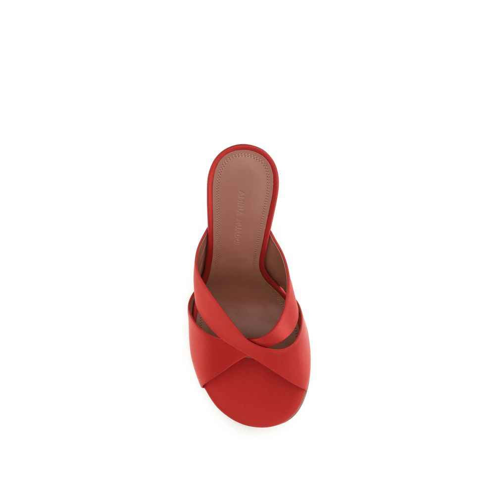 Amina Muaddi Multicolor Silk Stiletto Heel Sandals