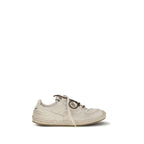 Miu Miu Beige Cotton Platform Sneakers