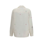 Baziszt White Cotton Pattern Shirt