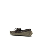 Brunello Cucinelli Gray Calf Leather Bos Taurus Slip-On Loafers