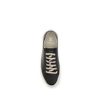 Brunello Cucinelli Black Calf Leather Bos Taurus Low Top Sneakers