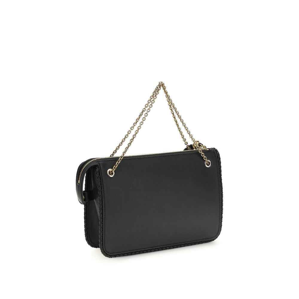 Etro Black Calf Leather Bos Taurus Clutch Bag