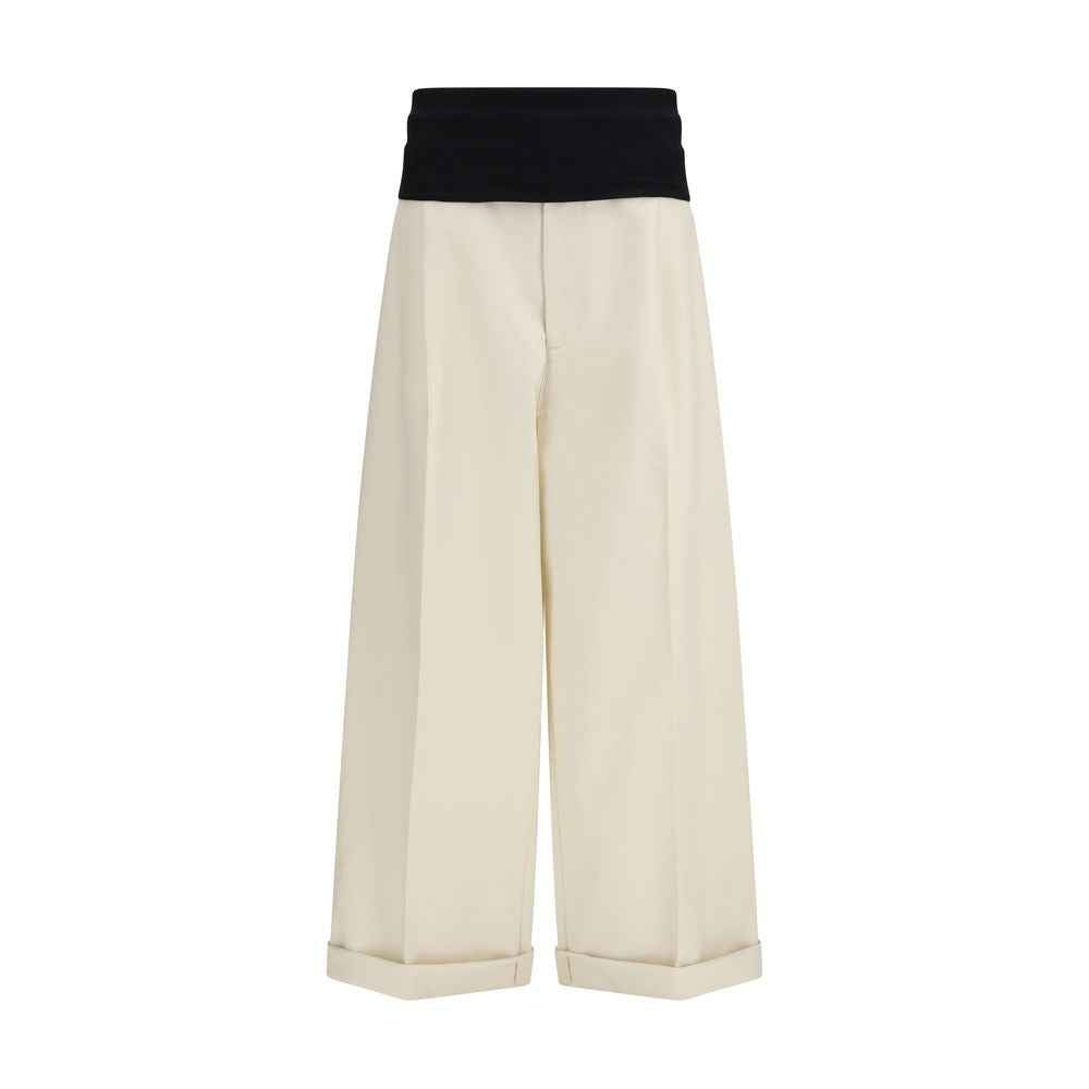 Darkpark Beige Cotton Casual Pants