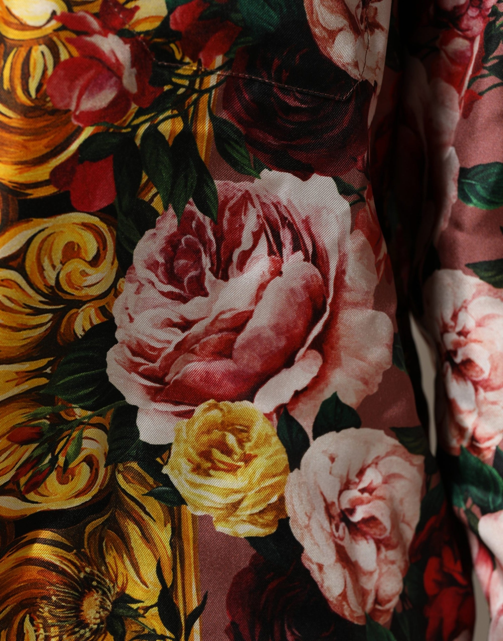 Dolce & Gabbana Multicolor Floral Long Sleeves Button Down Shirt Top