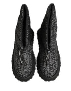 Dolce & Gabbana Black Logo Print Lace Up Snow Boots Shoes