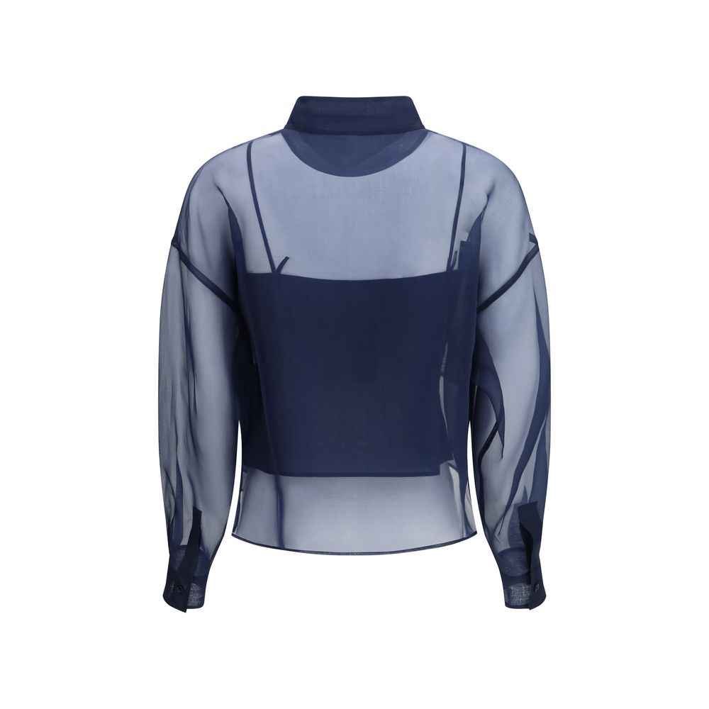 Max Mara Blue Silk Shirt