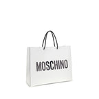 Moschino White Calf Leather Bos Taurus Handbag