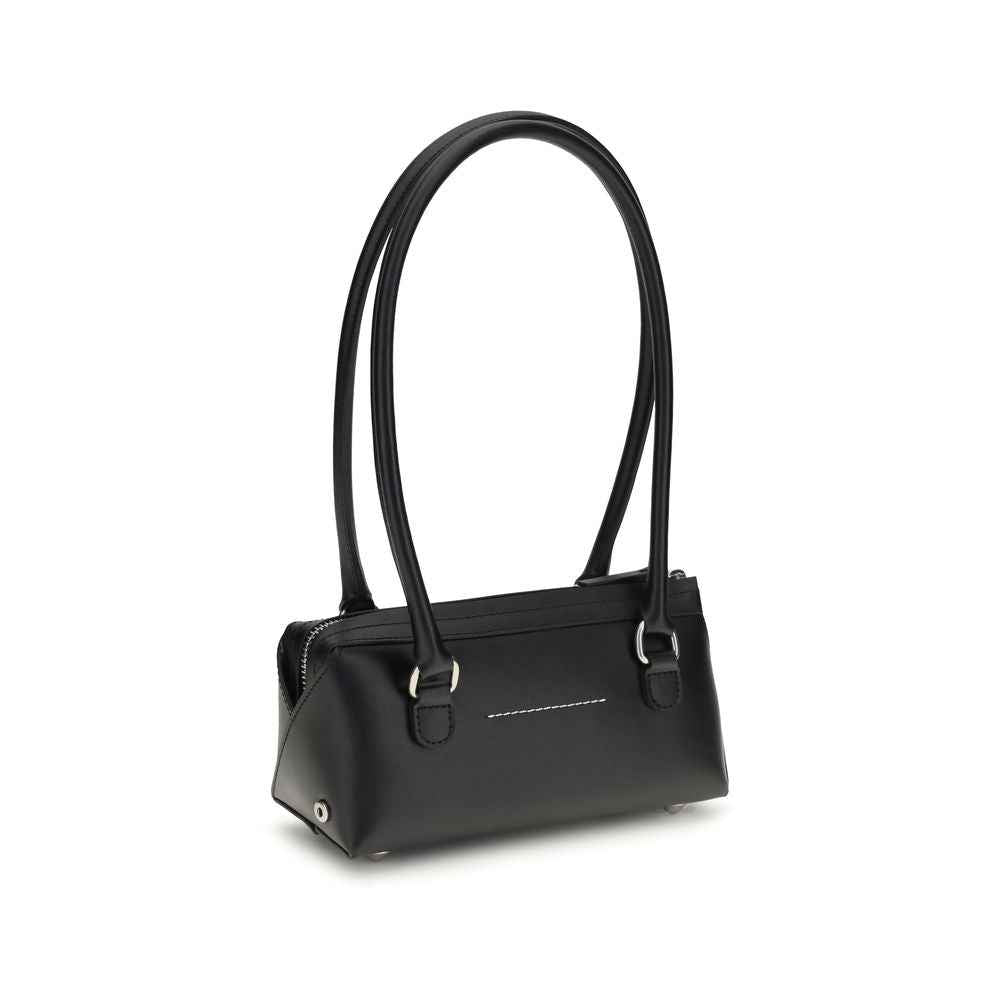 MM6 Black Calf Leather Bos Taurus Shoulder Bag