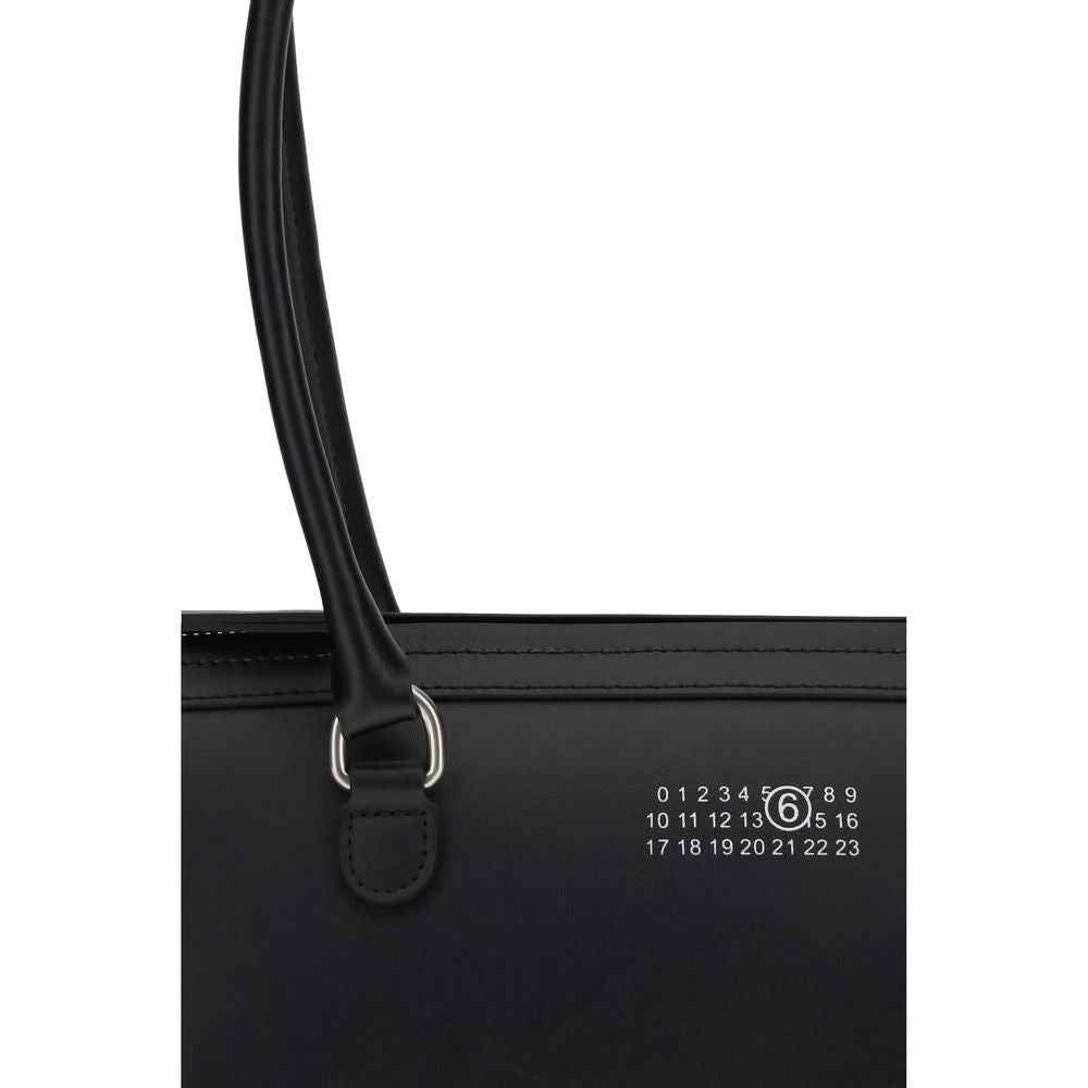 MM6 Black Calf Leather Bos Taurus Shoulder Bag