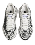 Dolce & Gabbana White Daymaster Graffiti Low Top Sneakers Shoes