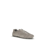 Prada Beige Calf Leather Bos Taurus Athletic Sneakers