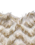 Dolce & Gabbana Ivory Fringe Layered Shift Midi Dress