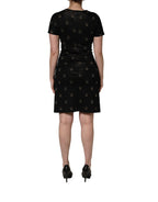 Dolce & Gabbana Black DG Crown Short-Sleeve Sheath Dress