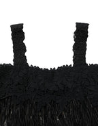 Dolce & Gabbana Black Viscose Fringed Sleeveless Mini Dress