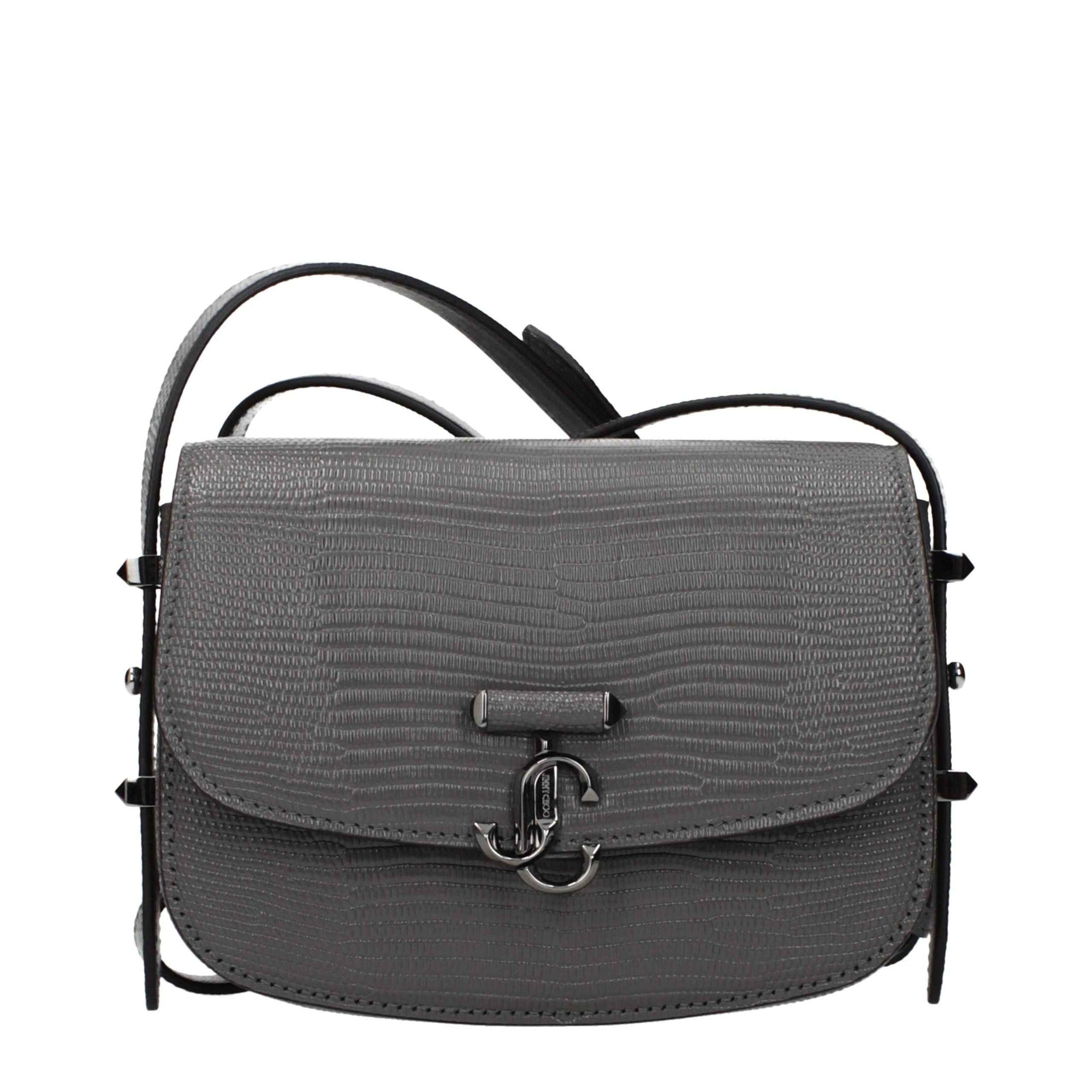 Jimmy Choo Gray Leather Shoulder Bag