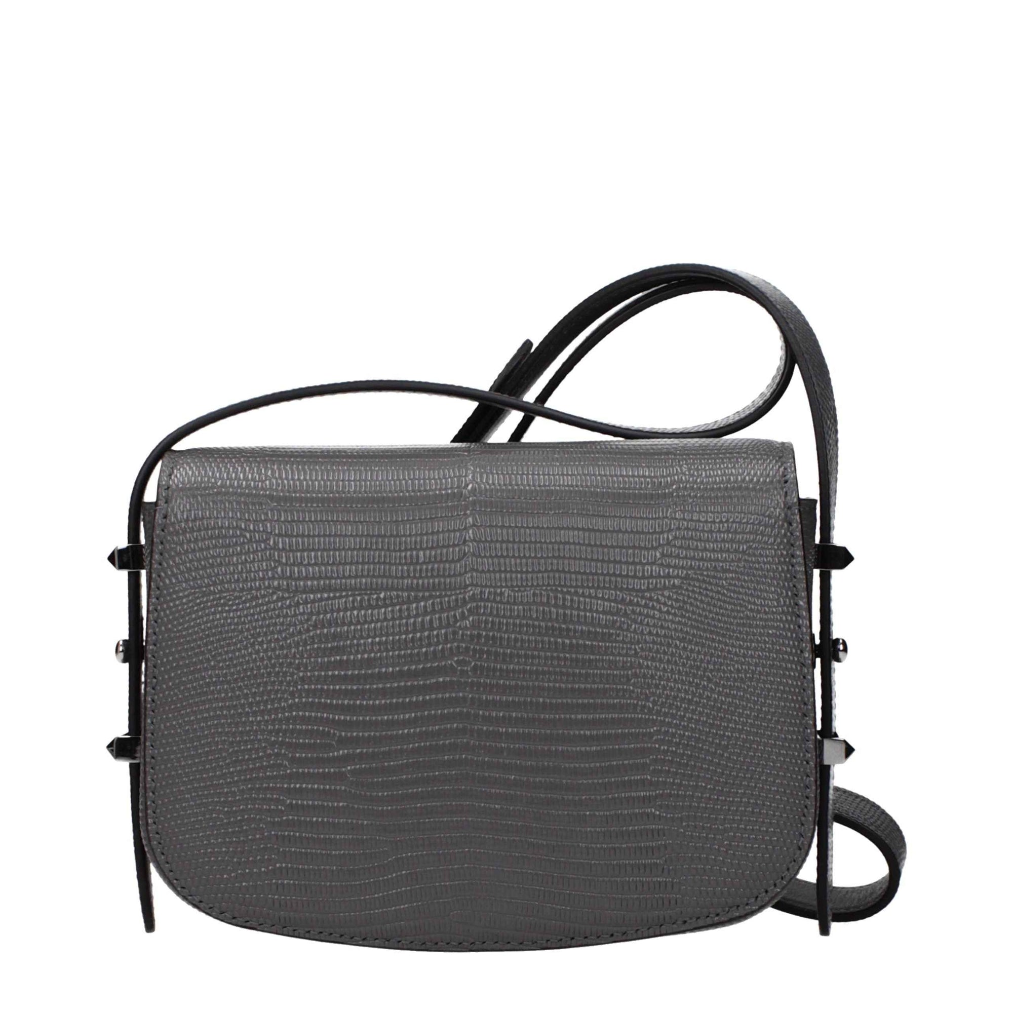 Jimmy Choo Gray Leather Shoulder Bag