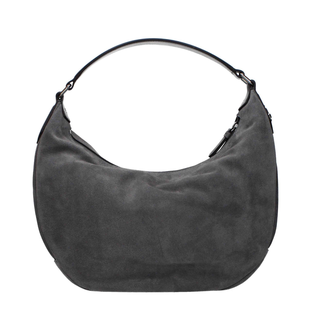 Jimmy Choo Gray Leather Shoulder Bag