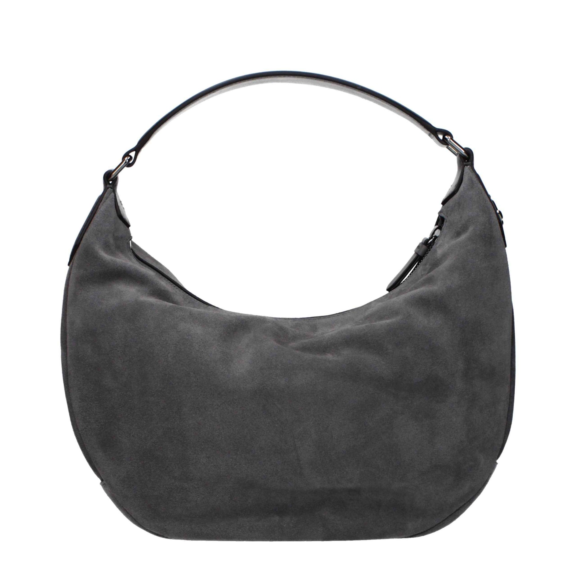 Jimmy Choo Gray Leather Shoulder Bag