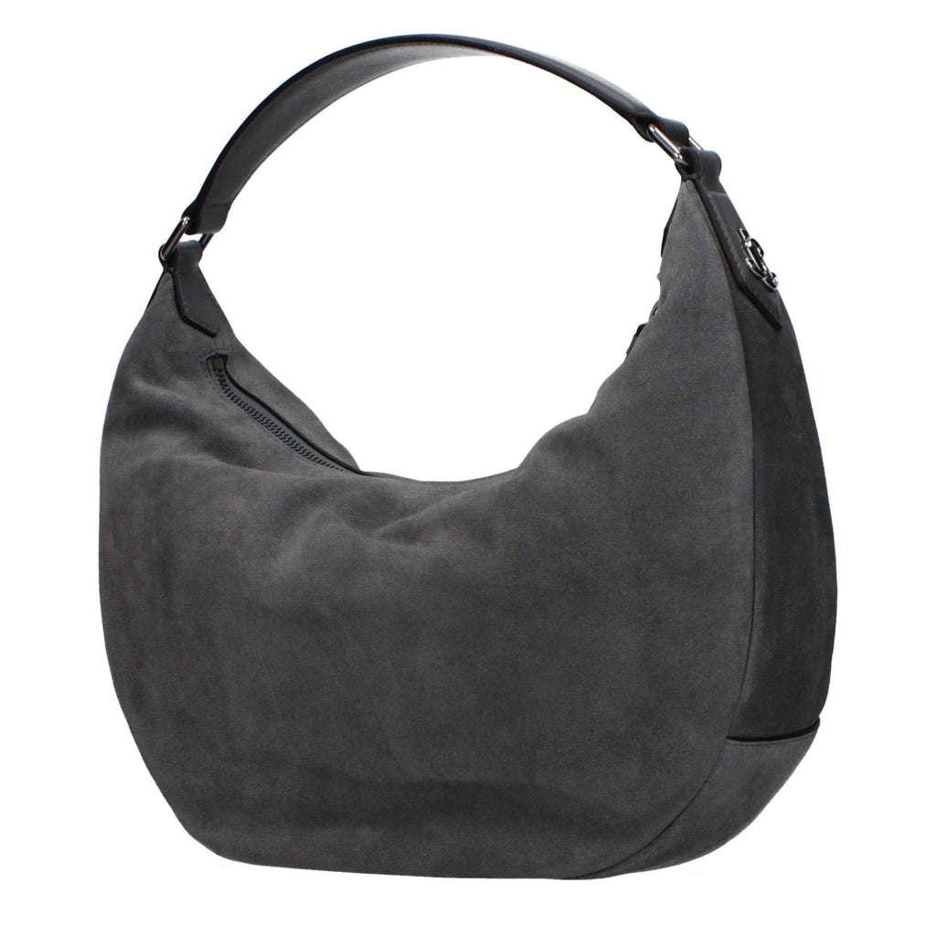 Jimmy Choo Gray Leather Shoulder Bag