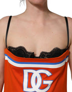 Dolce & Gabbana Orange Cotton Superbowl Football Inspired Mini Dress