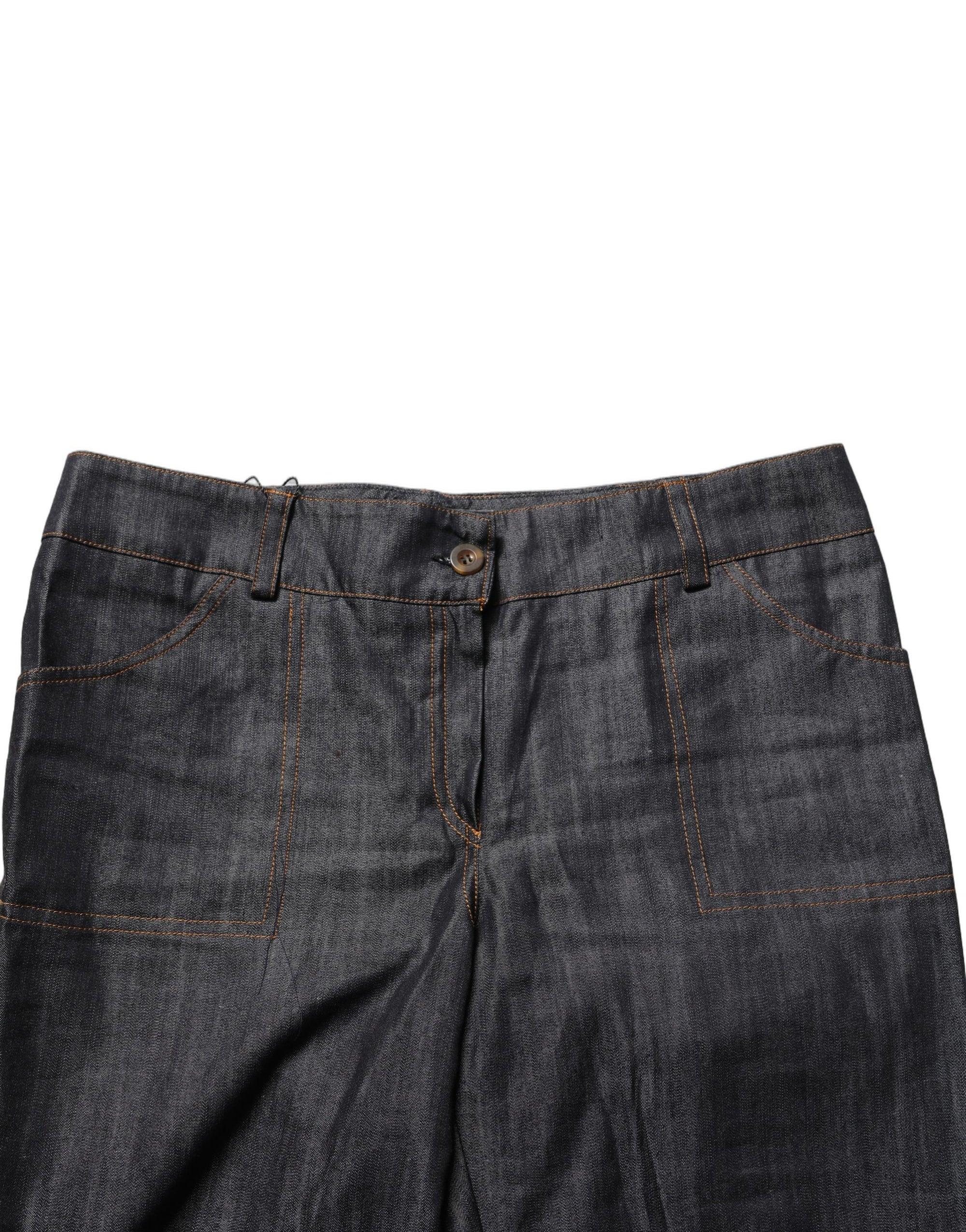 BENCIVENGA Black Cotton Mid Waist Skinny Denim Trouser Jeans
