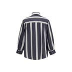 Cruna Blue Viscose Pattern Shirt