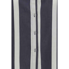 Cruna Blue Viscose Pattern Shirt