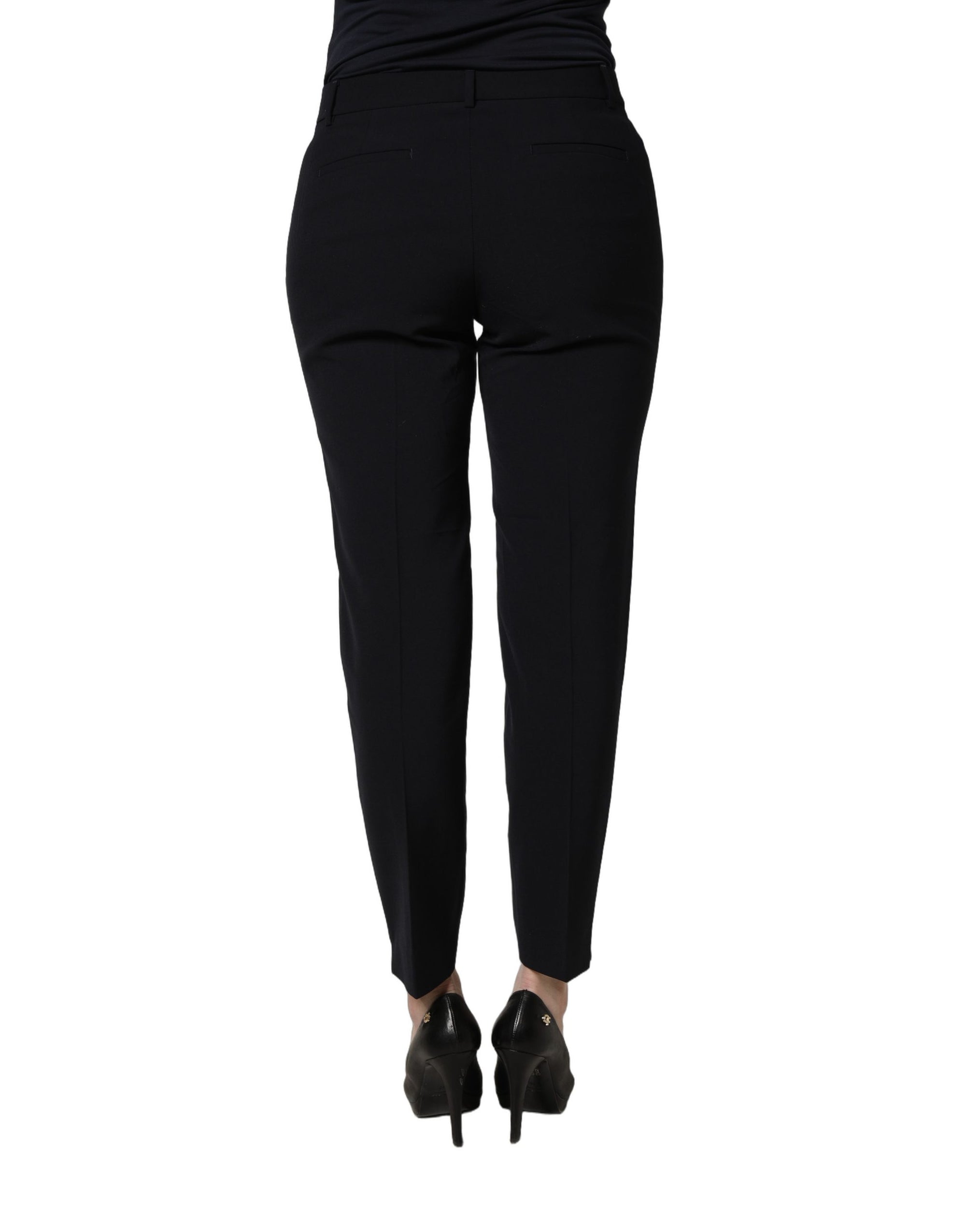 Peserico Black Skinny Mid Waist Chino Women Trouser Pants