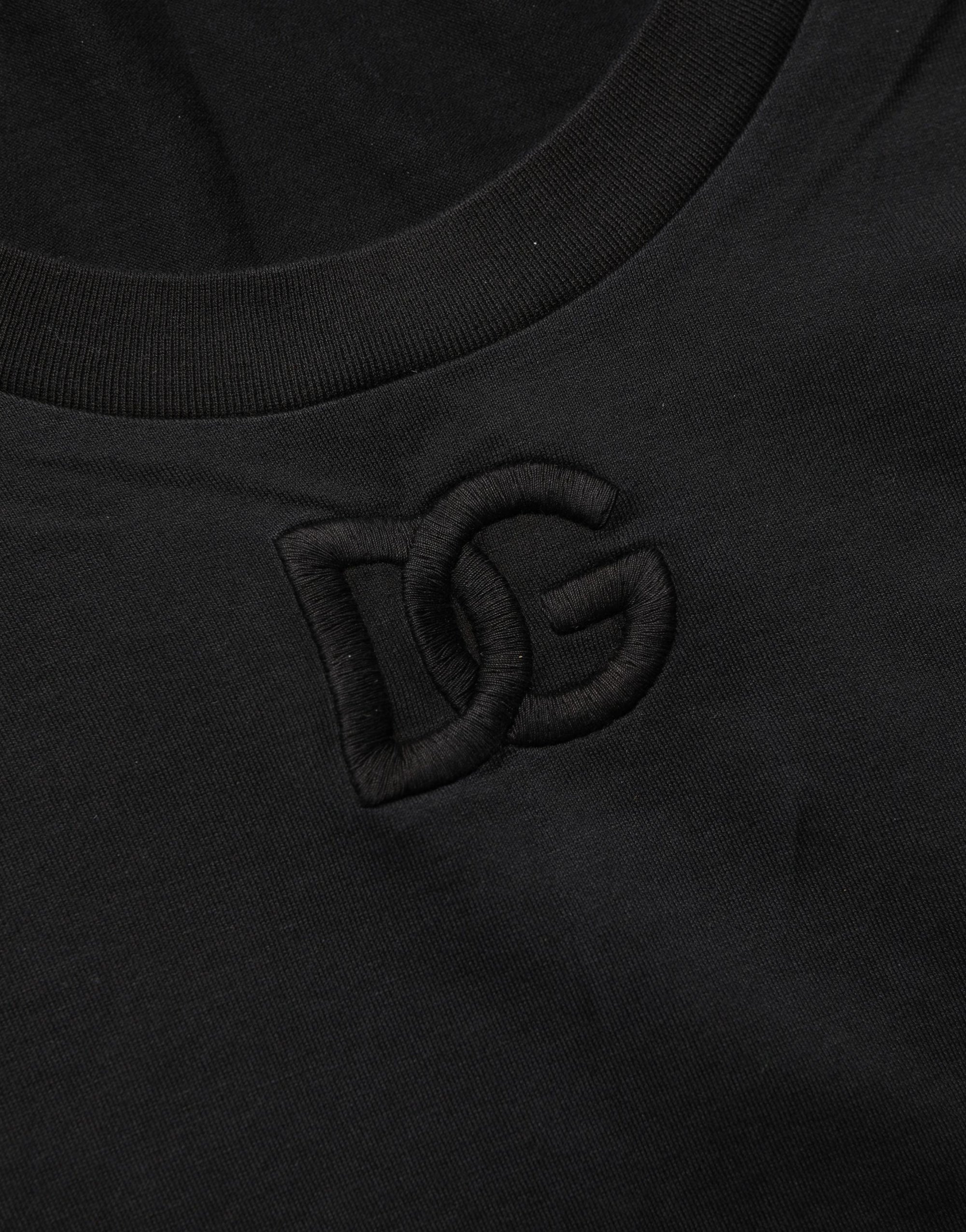 Dolce & Gabbana Black Cotton Short-Sleeve Crew Neck T-shirt
