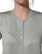 Dolce & Gabbana Green ButtonDown LongSleeve Cardigan Sweater