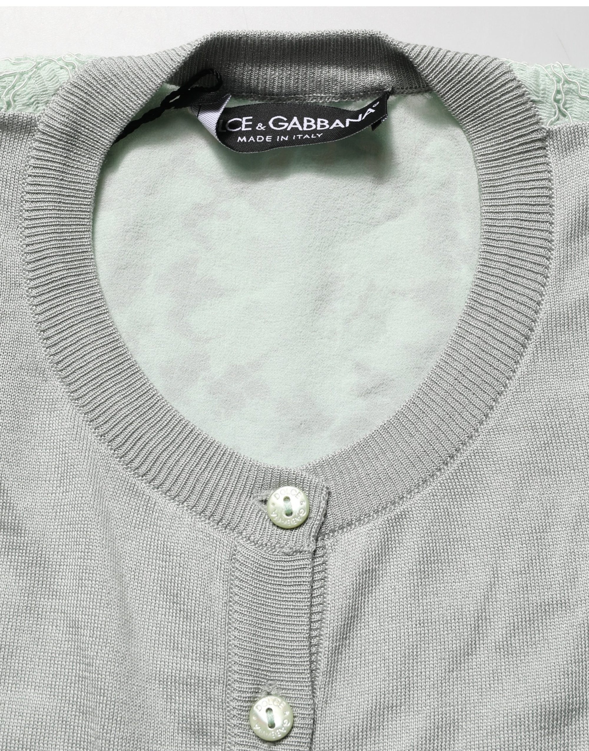 Dolce & Gabbana Green ButtonDown LongSleeve Cardigan Sweater