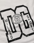 Dolce & Gabbana White Cotton DG Logo Print Cropped Jersey Top