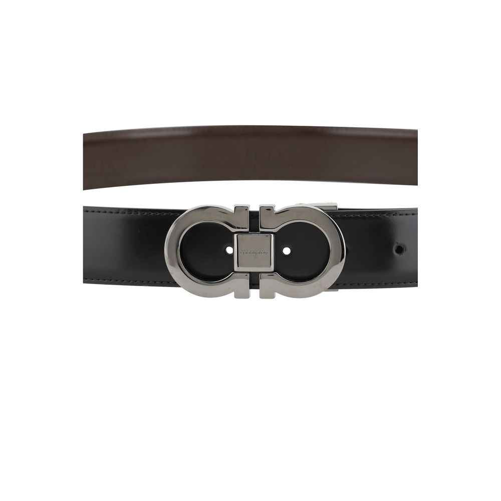 Ferragamo Black Calf Leather Bos Taurus Belt