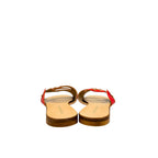 Borbonese Red Leather Women Sandal