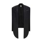 Calvin Klein Black Viscose Full-Length Jacket