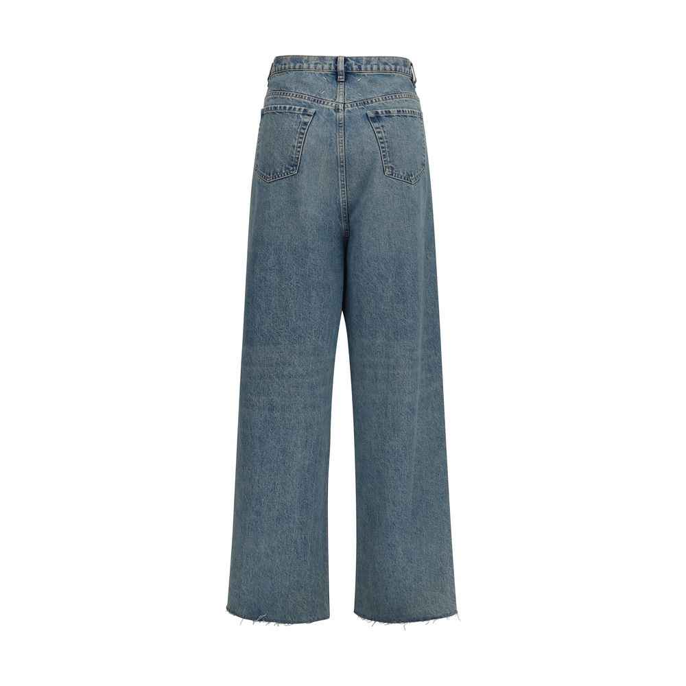 Maison Margiela Blue Cotton High-Waisted Jean
