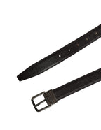 Dolce & Gabbana Brown Calf Leather Vintage Style Silver Buckle Belt