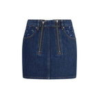 Marine Serre Blue Cotton Mini Skirt