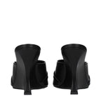 Versace Black Leather Wedge Sandals