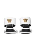 Versace White Leather Stiletto Heel Sandals